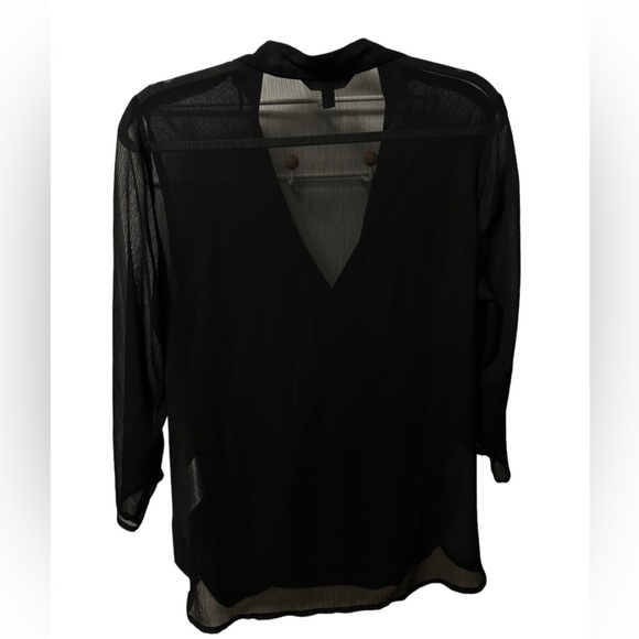 Banana Republic Sheer Black Blouse (Medium) - Picture 2 of 3